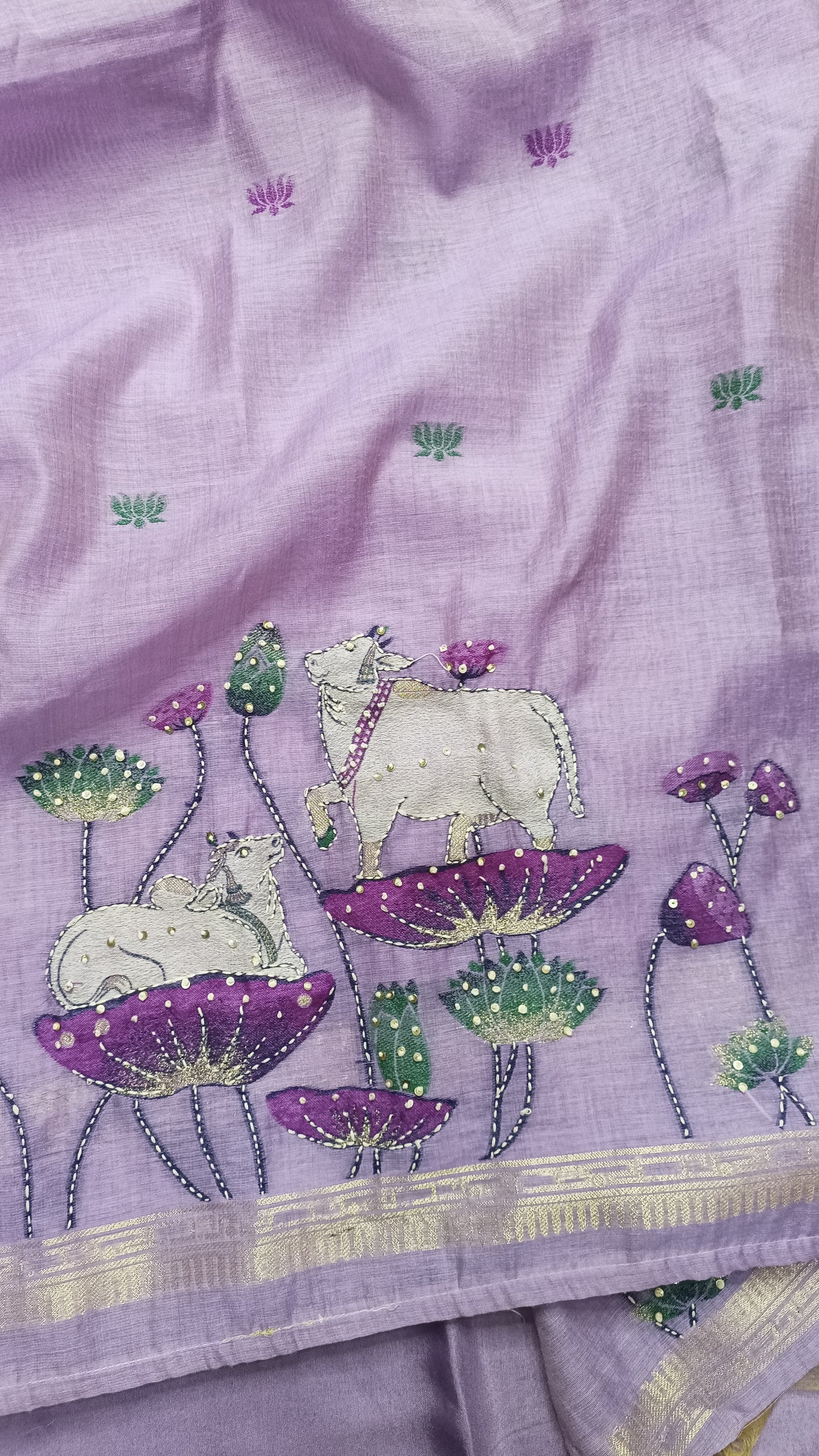 Lavender Jamdani suit