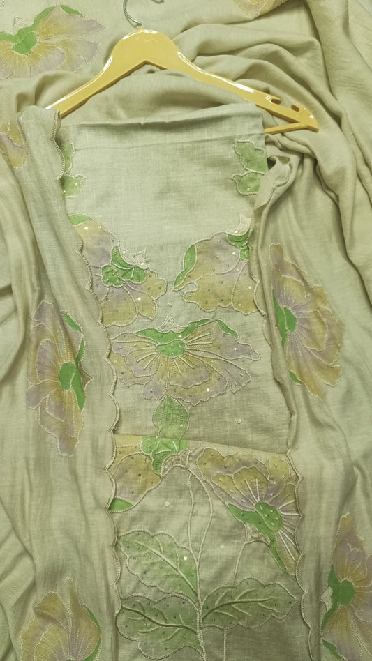 Beige Handpainted Suit