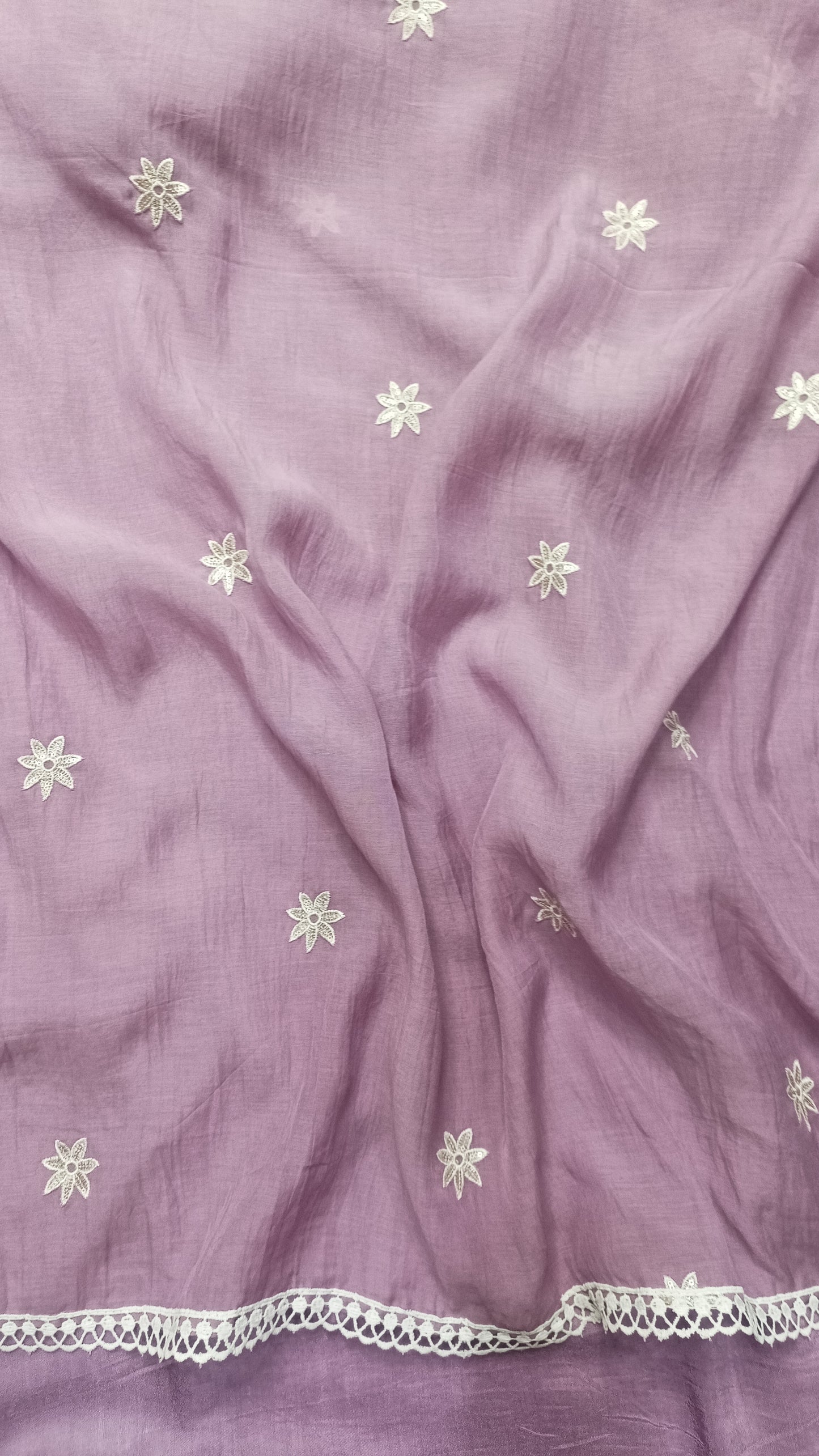 Lavender Mulmul Applique Suit