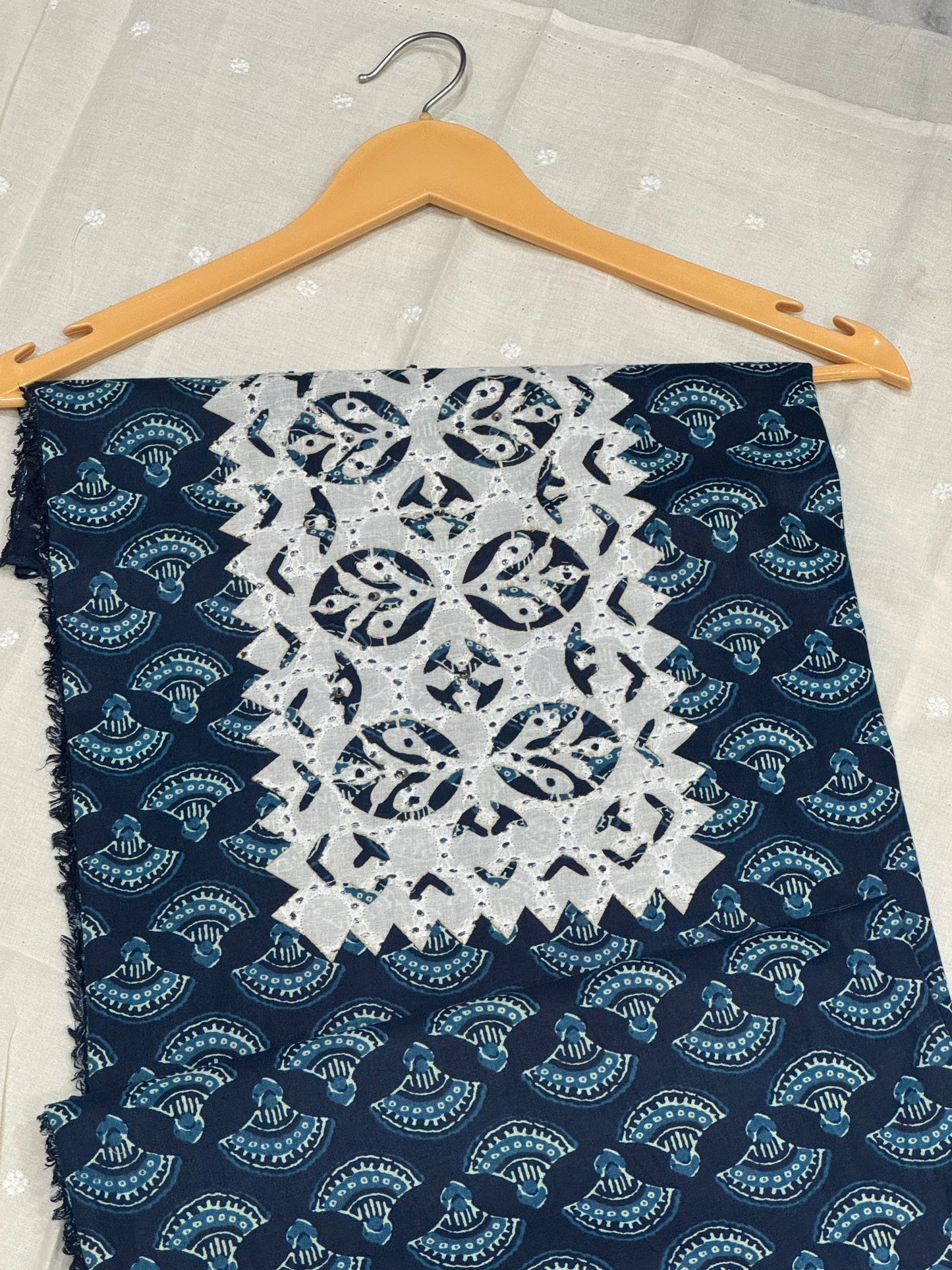 Indigo Applique Cotton Suit