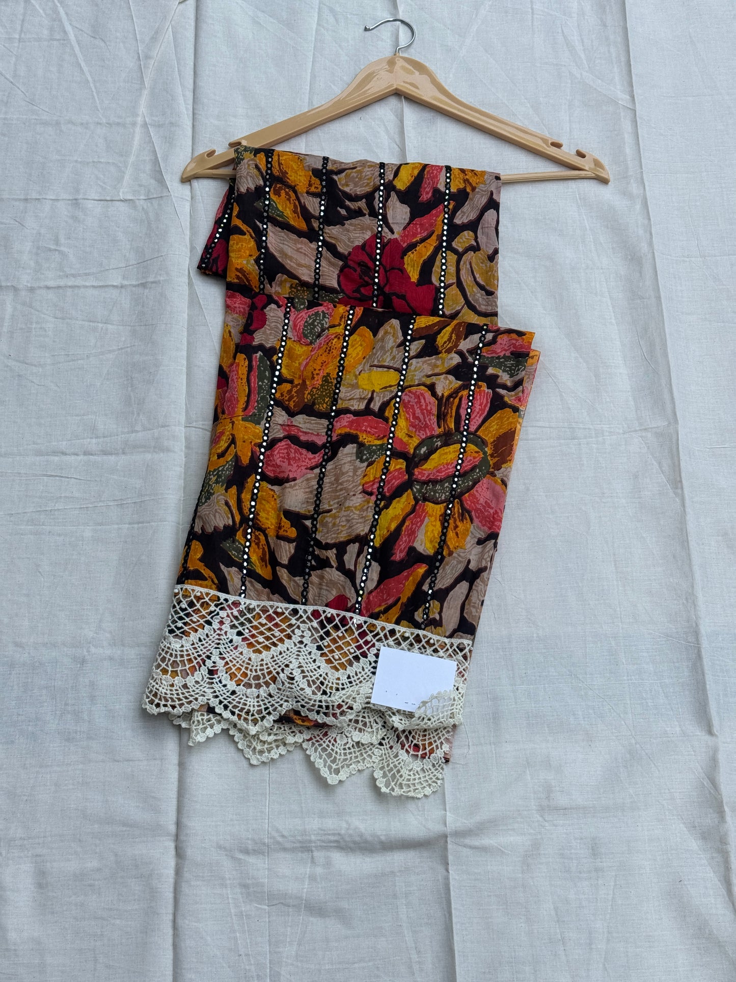 Black Floral Cotton Suit
