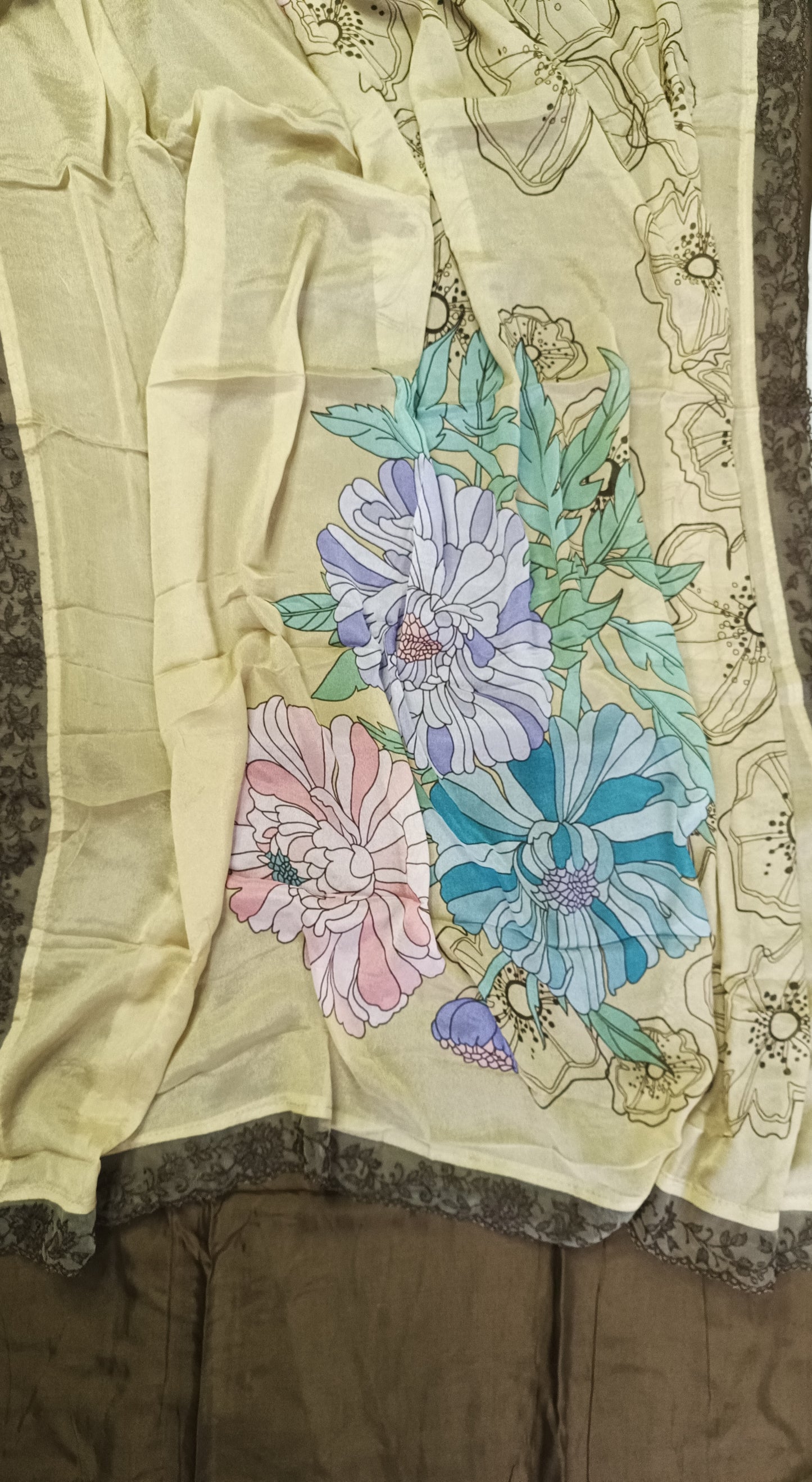 Muslin Beige Brown Pak Suit