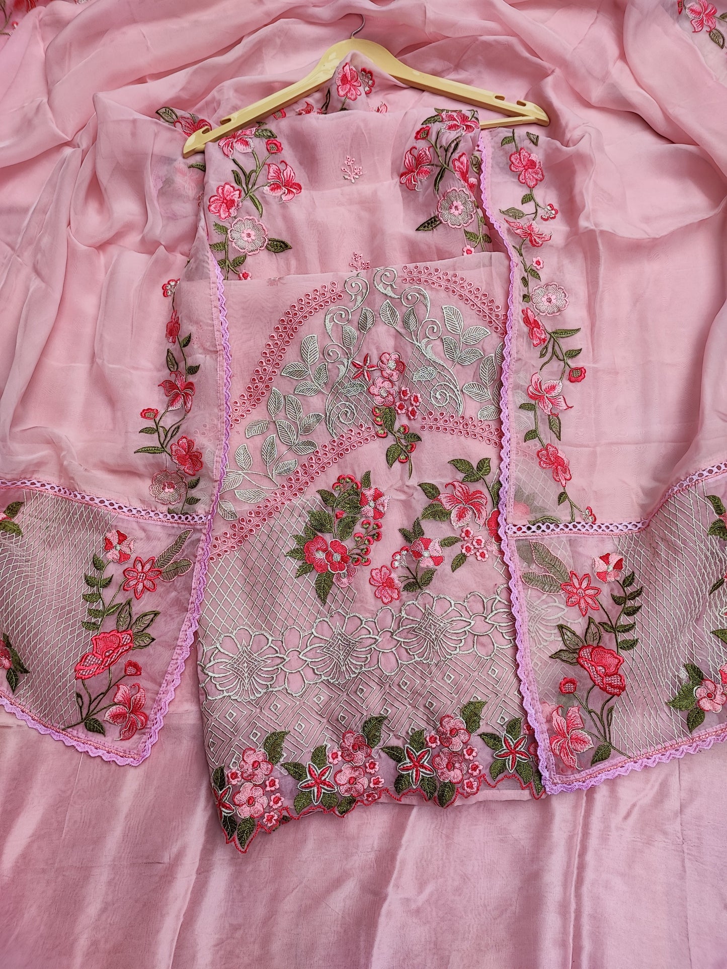 Pink Organza Pak Suit