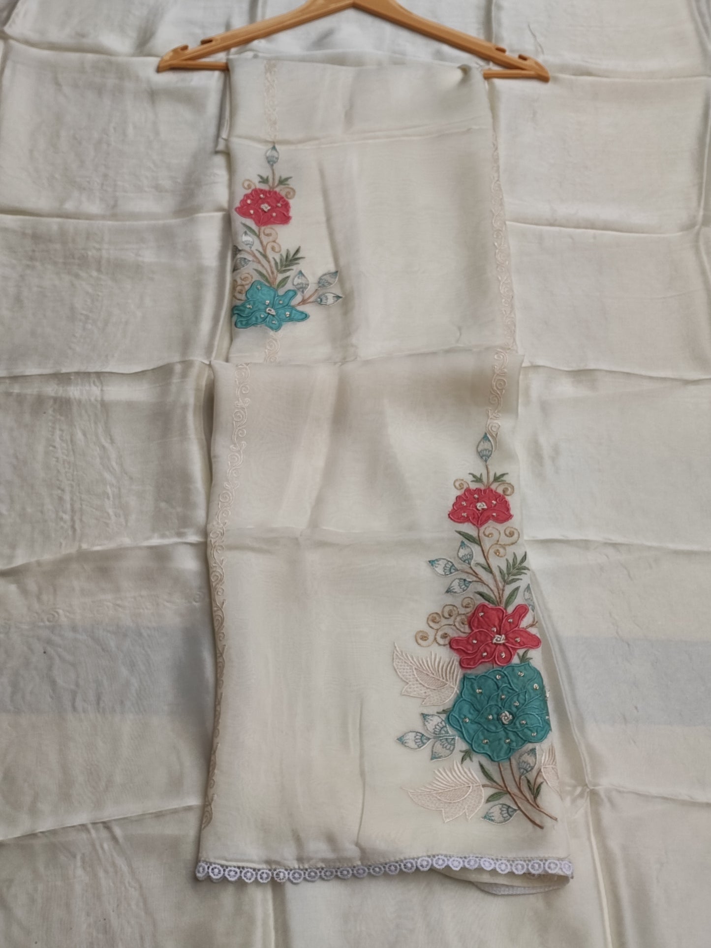 White Patch Work Suit