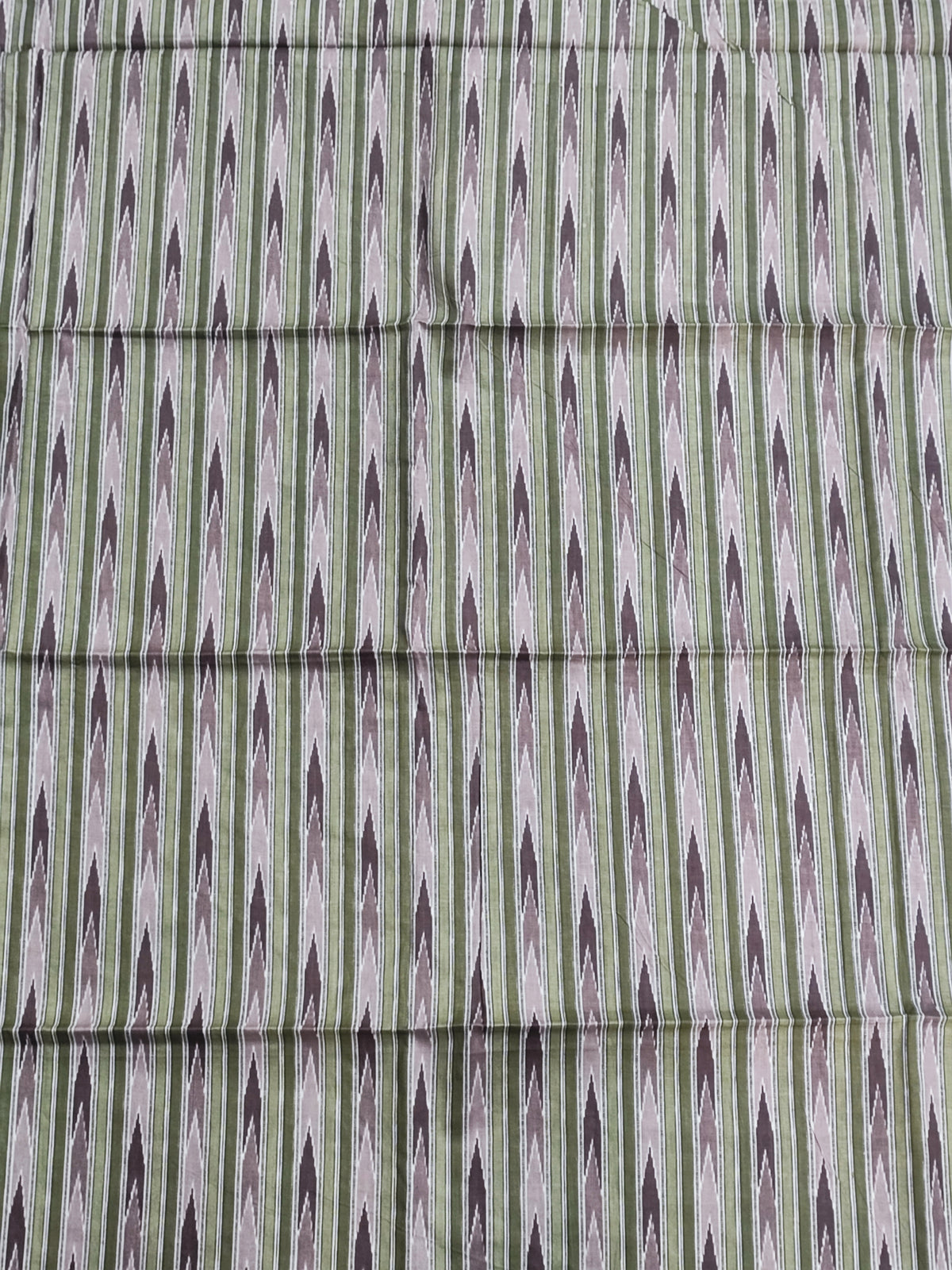 Tonal geometric print detail on mouse grey cotton fabric