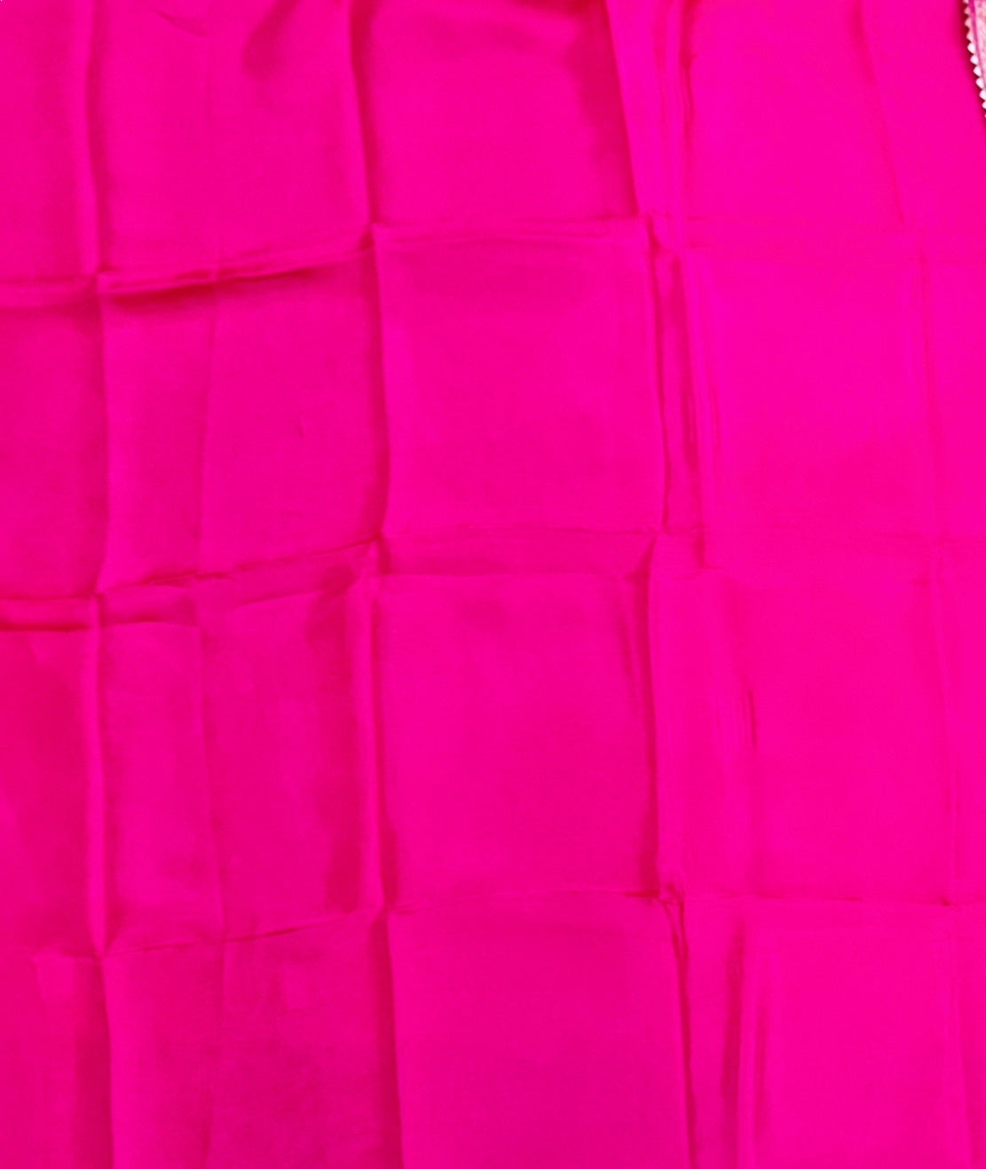 Magenta Banarasi Silk Suit with Moti & Dabka Work