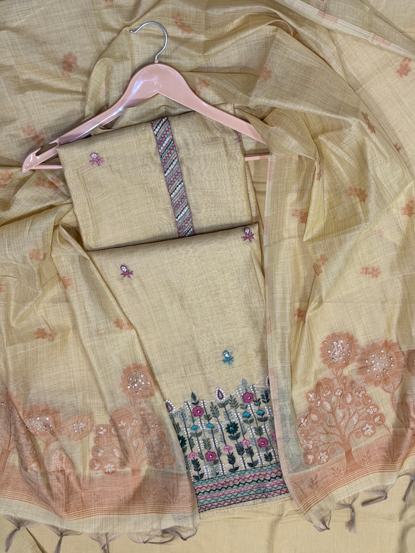 Lemon Jamdani Suit