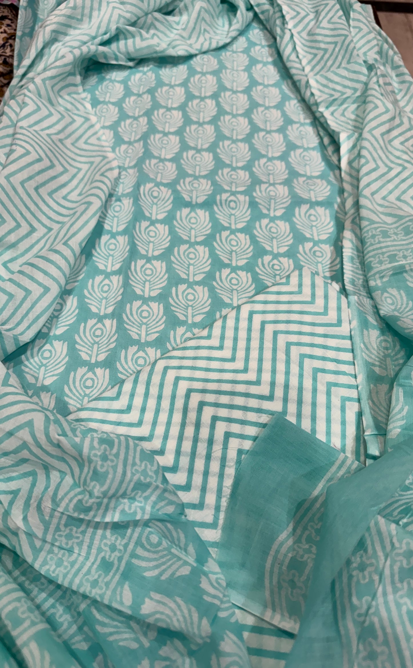 IceBlue Cotton Suit