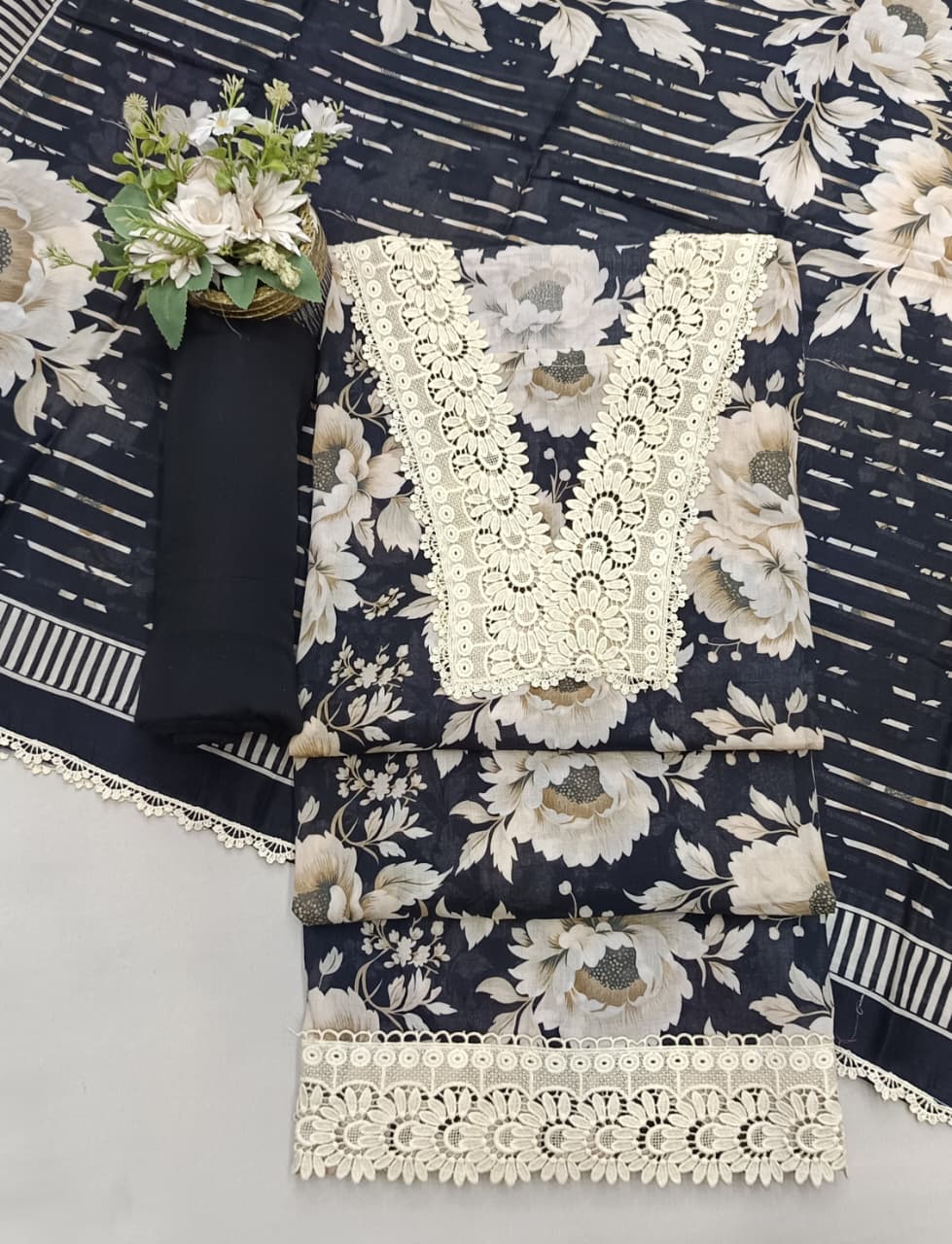 Black printed Mul Cotton