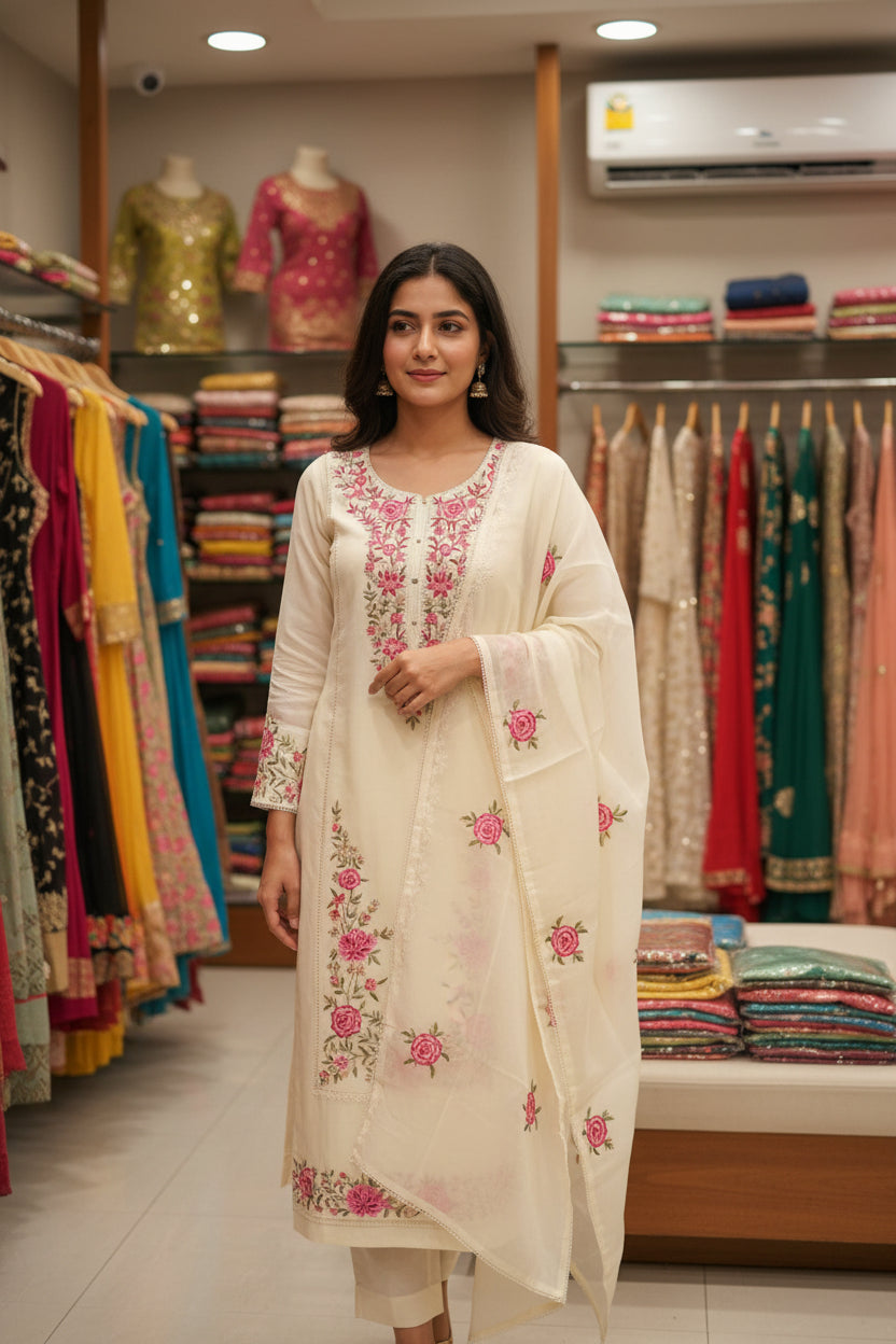 Cream/Hotpink Mul Suit