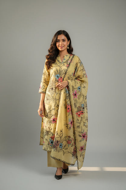 Lemon Yellow Mul cotton