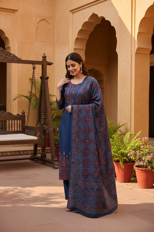 Indigo Ajrakh Print