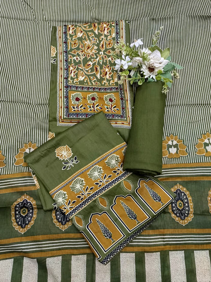 Green printed Suit