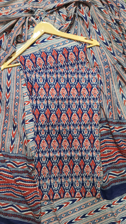 Navi/Red printed Suit