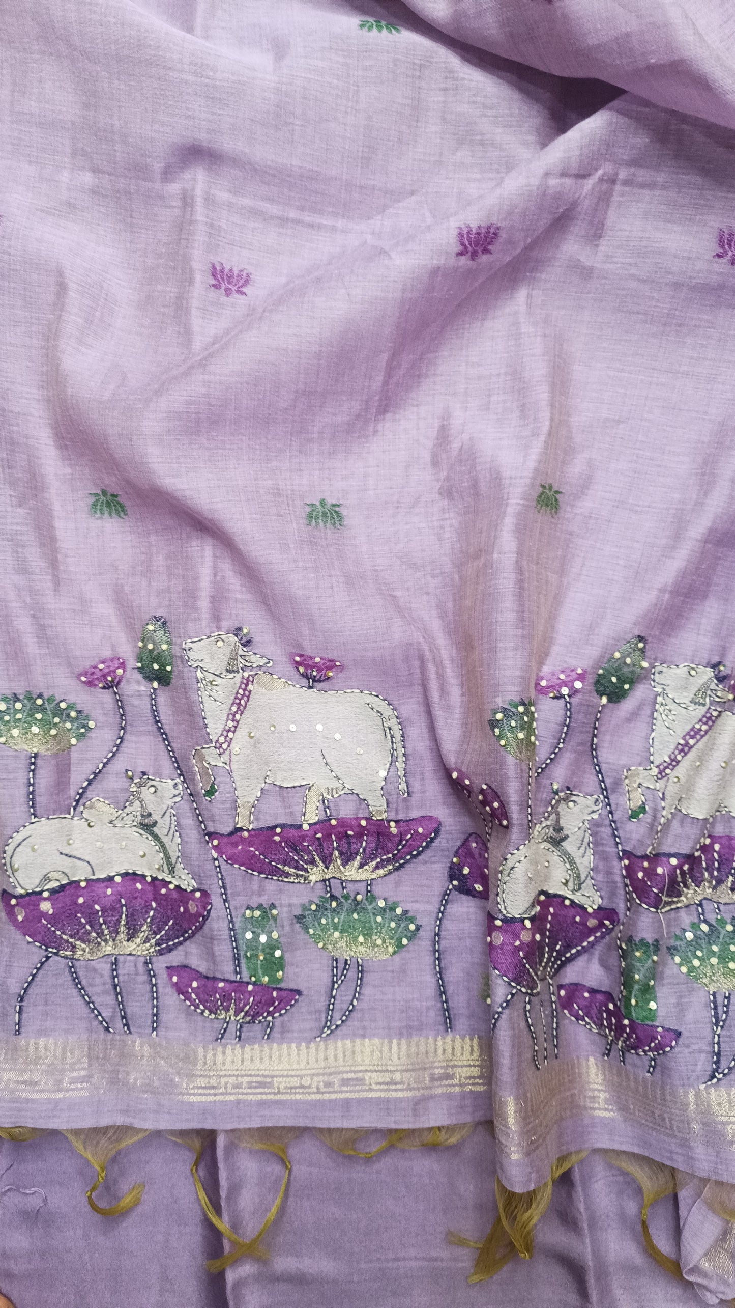 Lavender Jamdani suit
