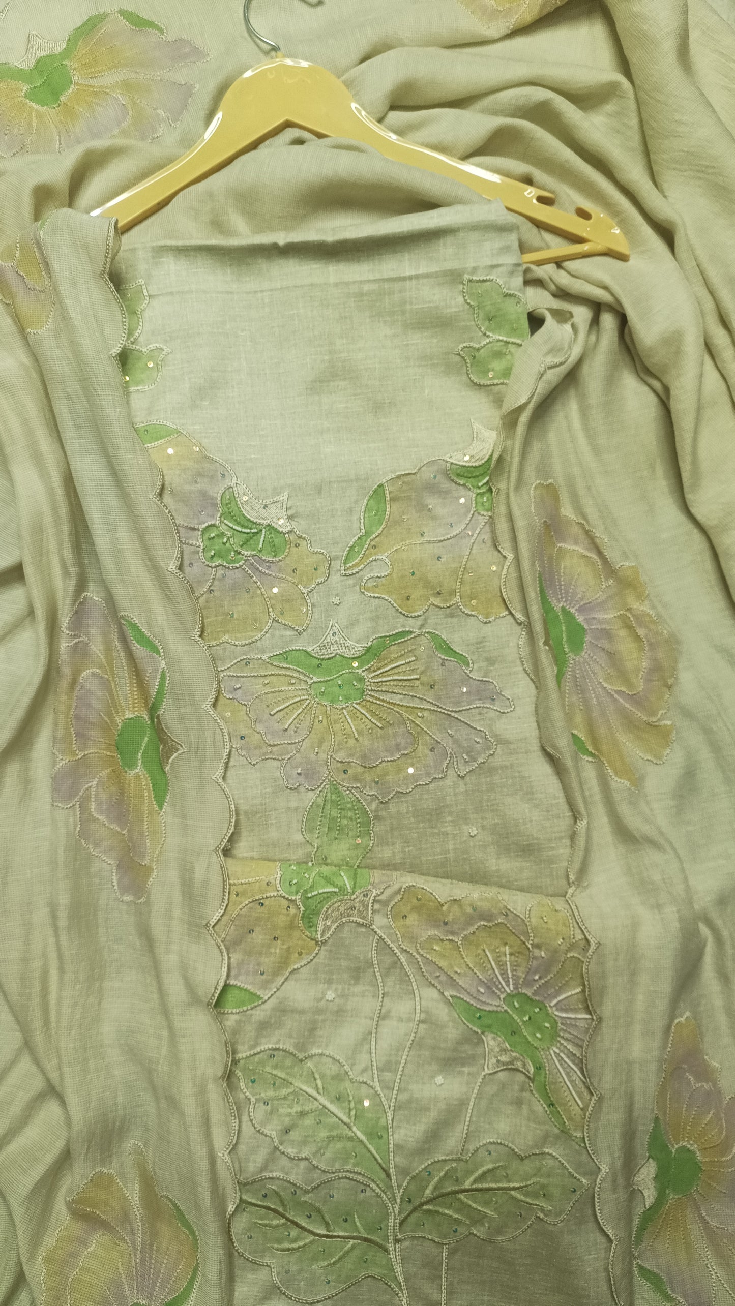 Beige Handpainted Suit