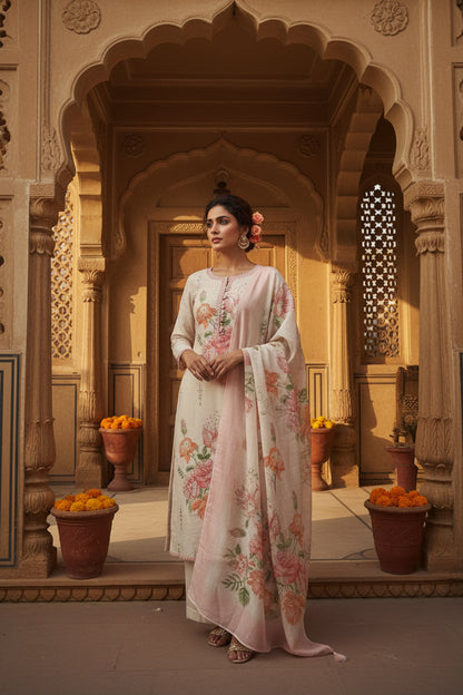 Pink Linen Suit