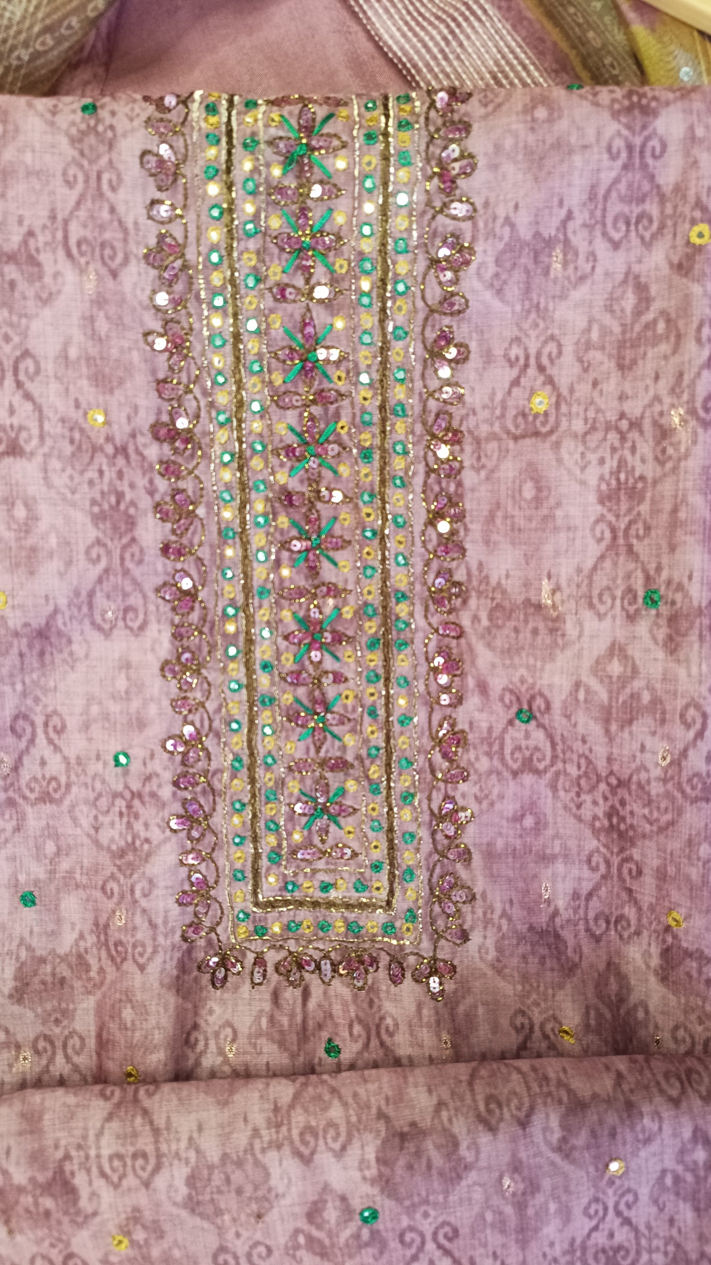 Pink Patola Maheshwari Silk Suit