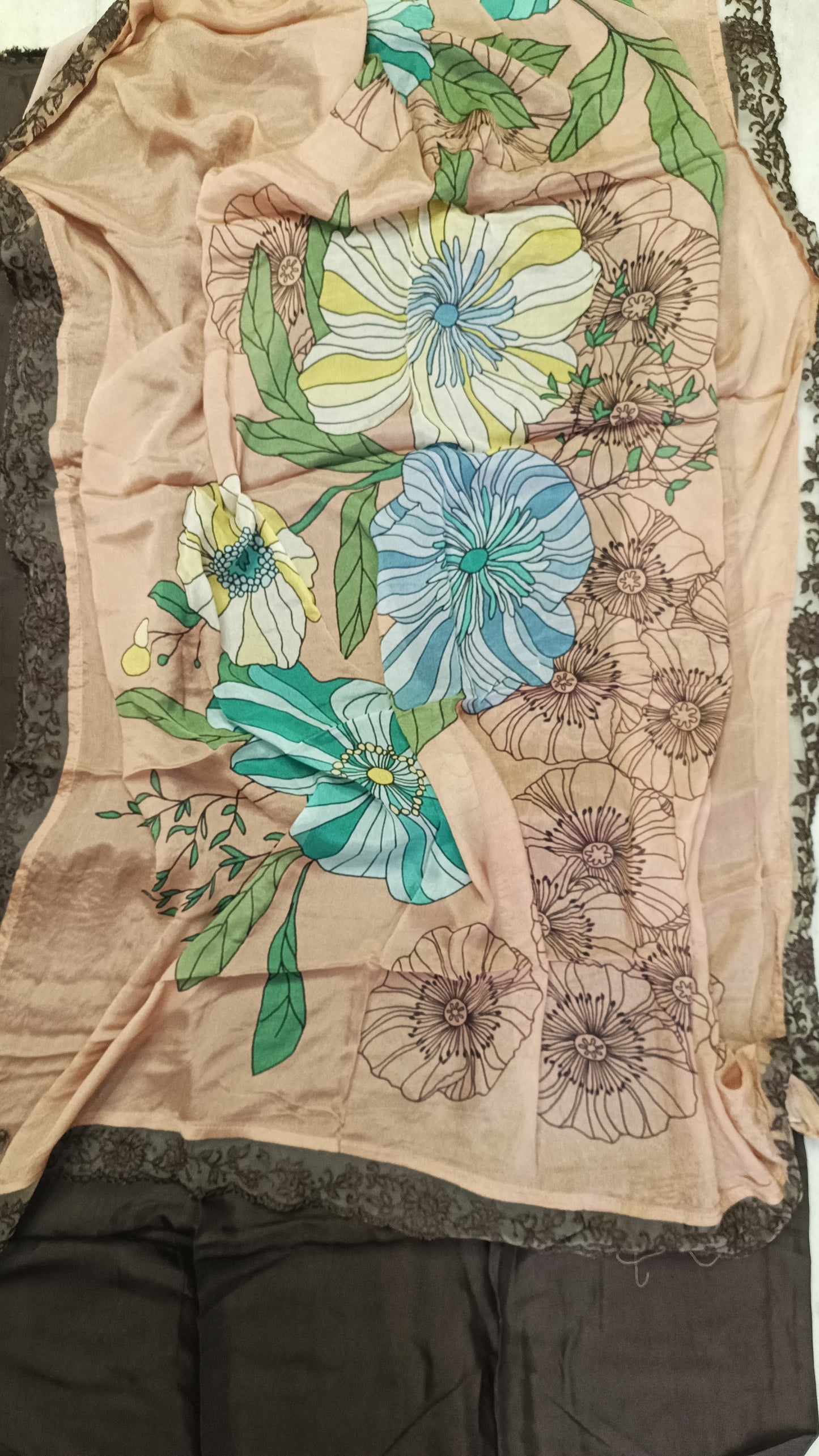 Muslin Coffee Brown Pak Suit