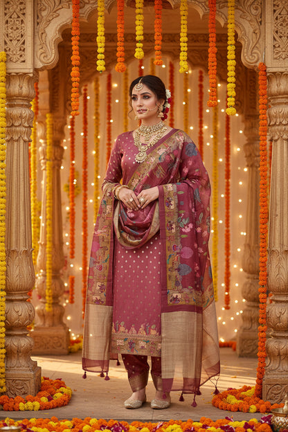 Burgandy Kalamkari