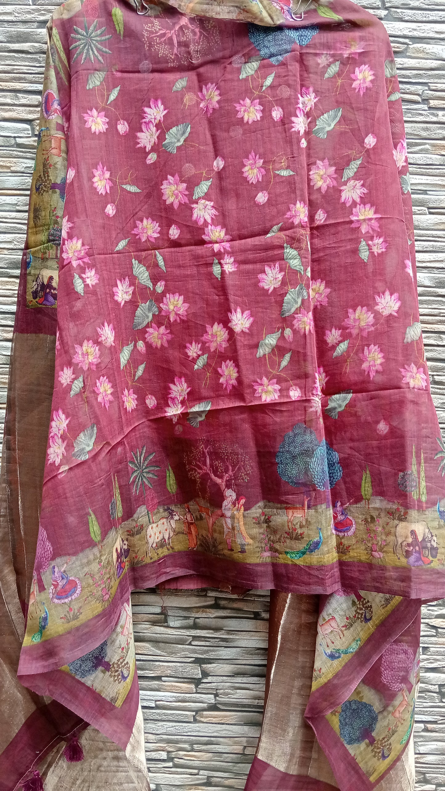 Burgandy Kalamkari