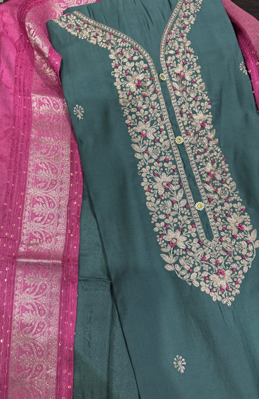 Muslin TealBlue Dori-knot