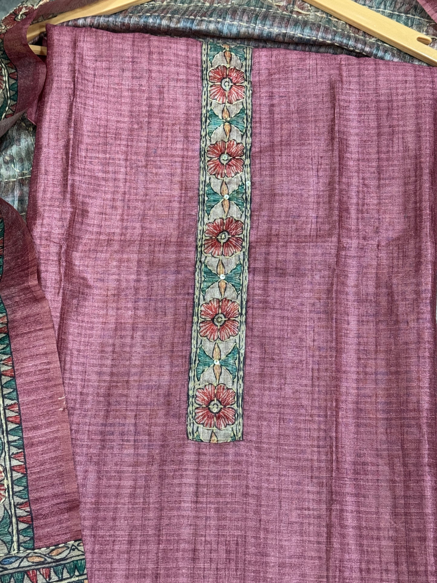 Rose pink kalamkari print
