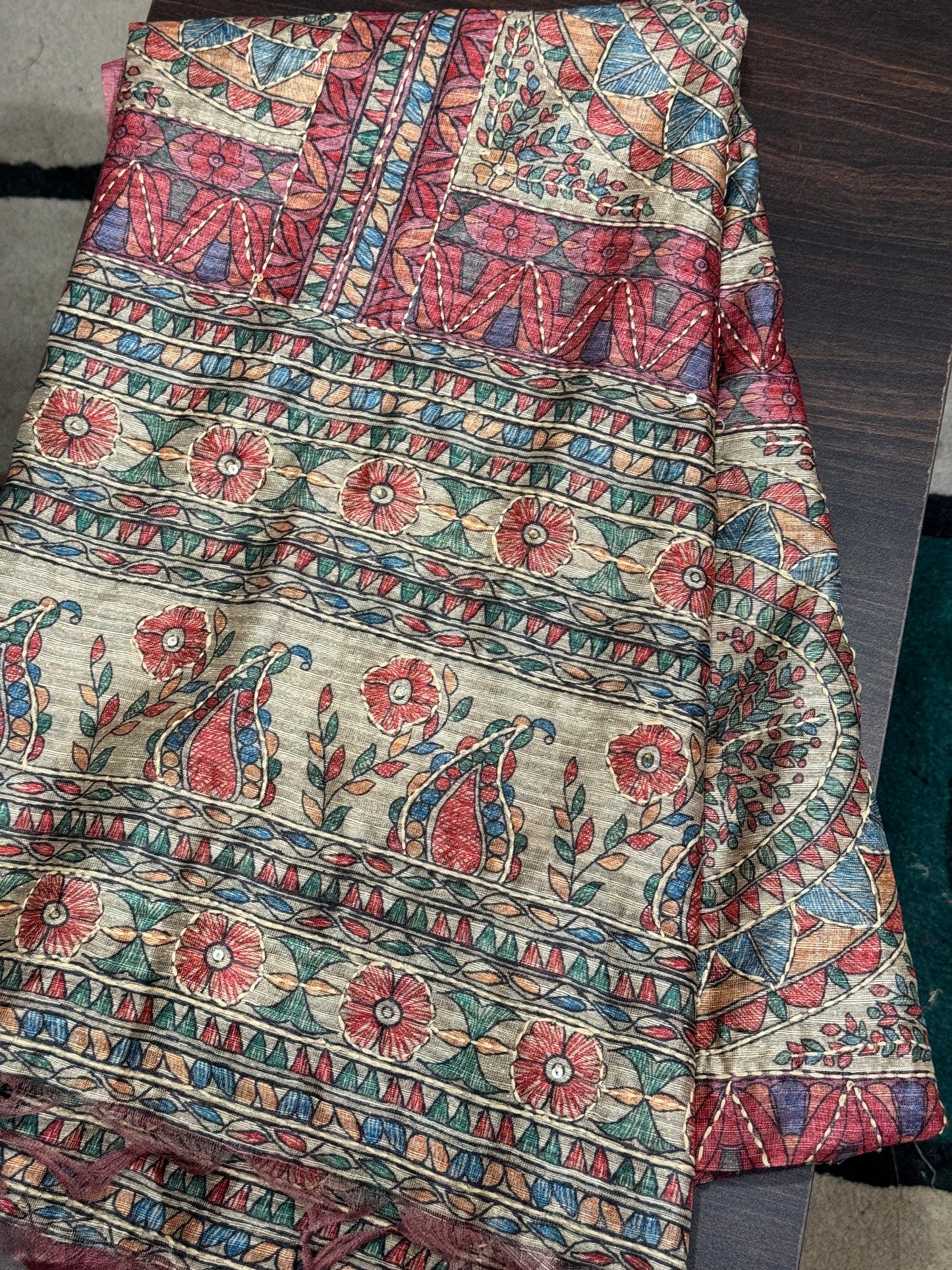 Rose pink kalamkari print