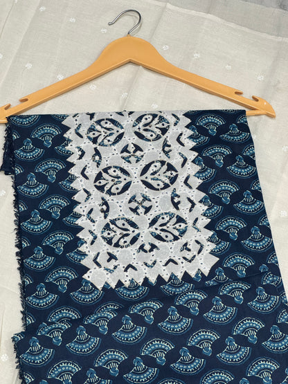 Indigo Applique  Cotton Suit