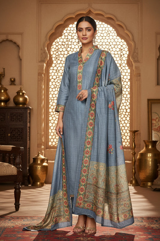 Denim Blue kalamkari Suit