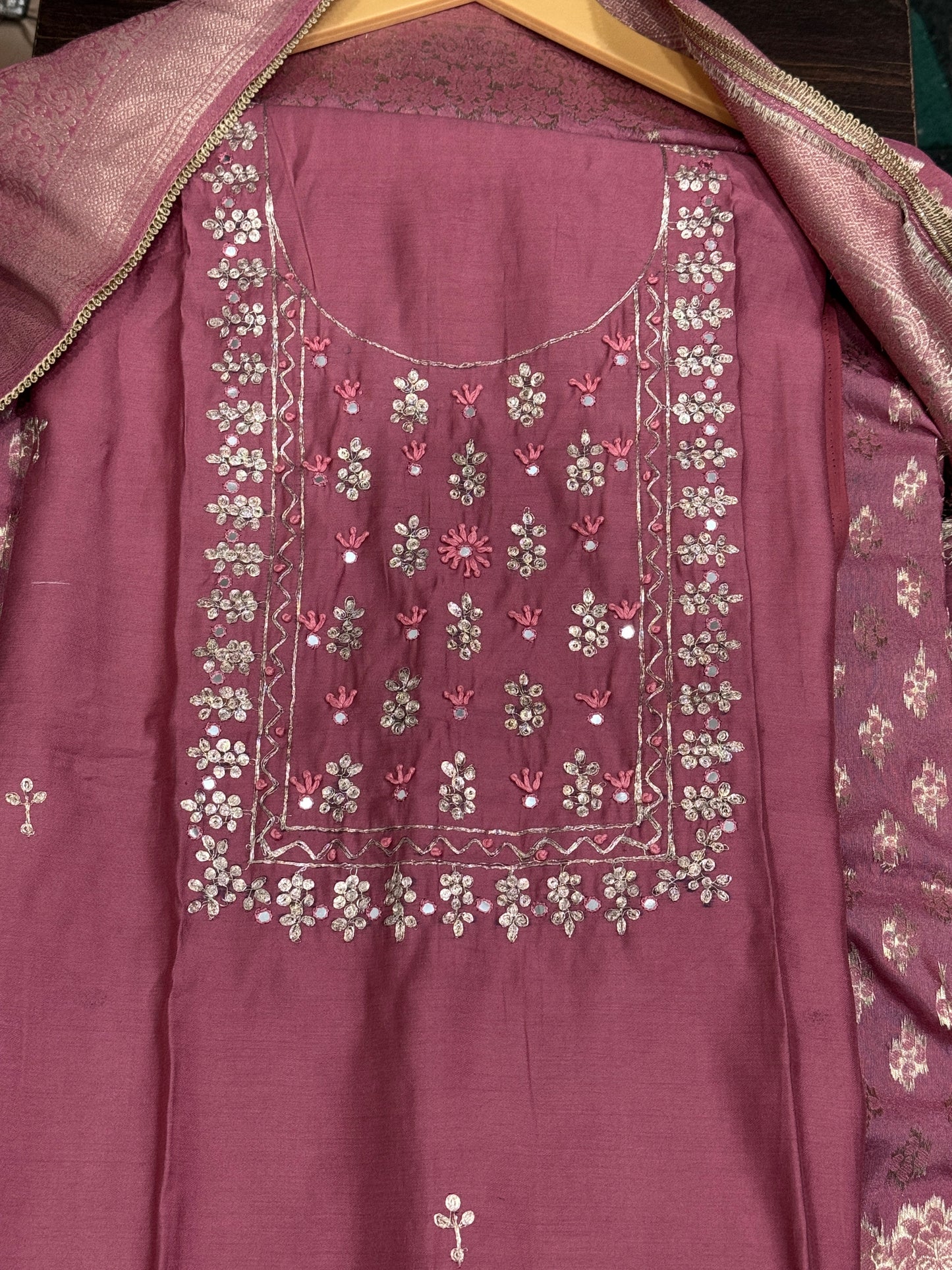 Rose PInk Mirror Work