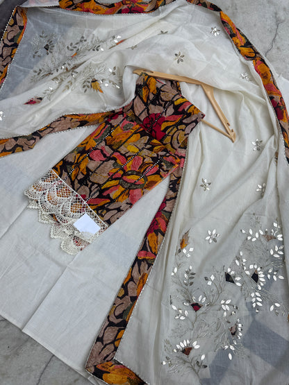 Black Floral Cotton Suit