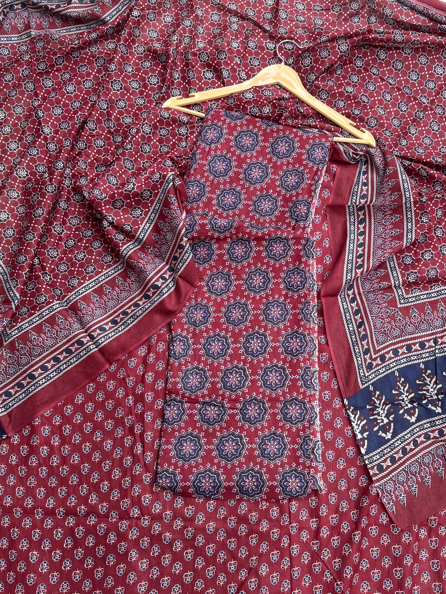 Maroon Ajrakh Suit