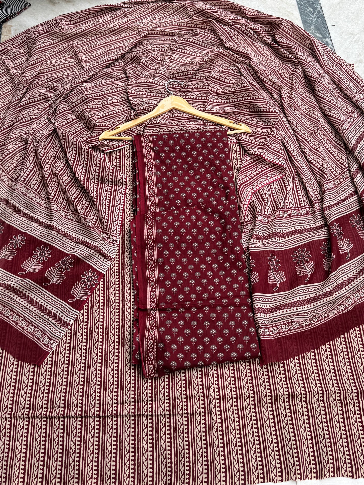 Maroon Ivory Suit