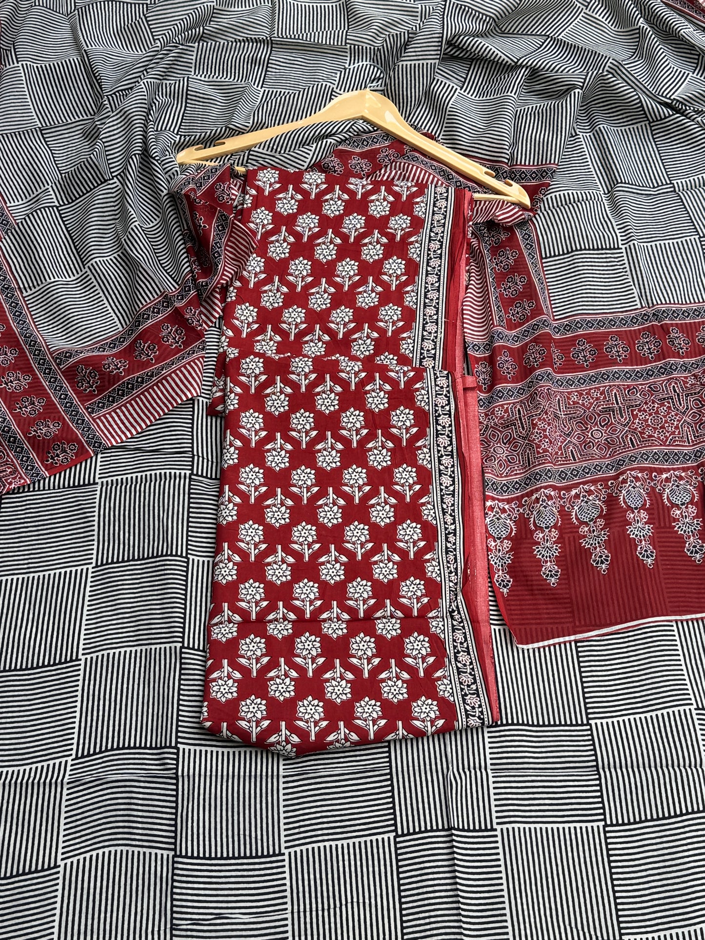 Maroon Floral Suit
