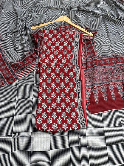 Maroon Floral Suit