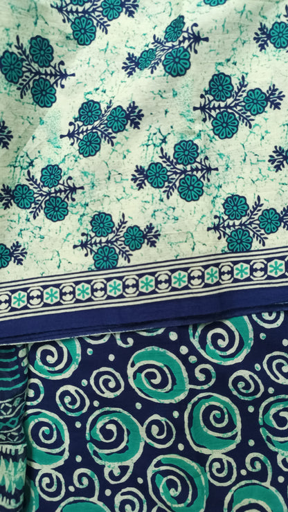 Navi/Ferozy Printed Suit