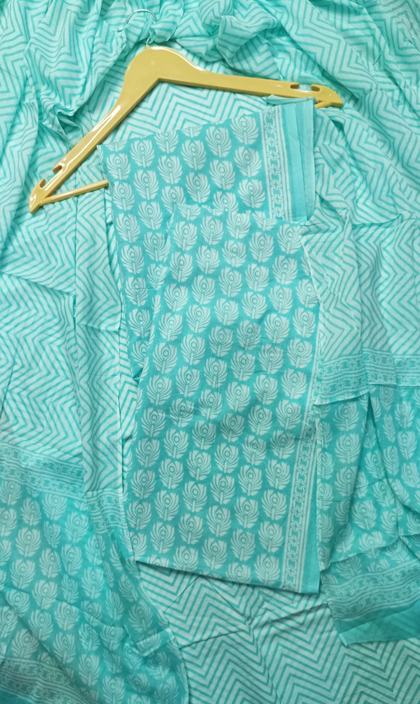 Sky Blue Printed Suit