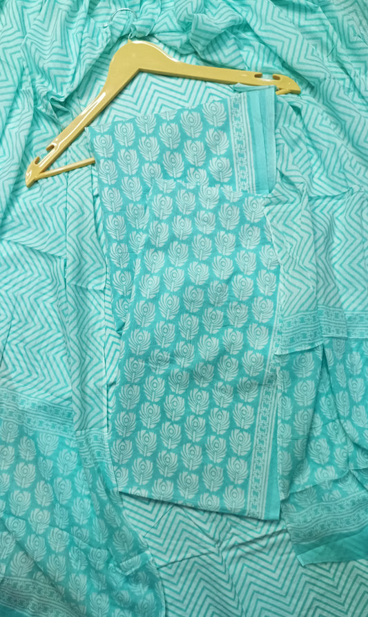 Sky Blue Printed Suit