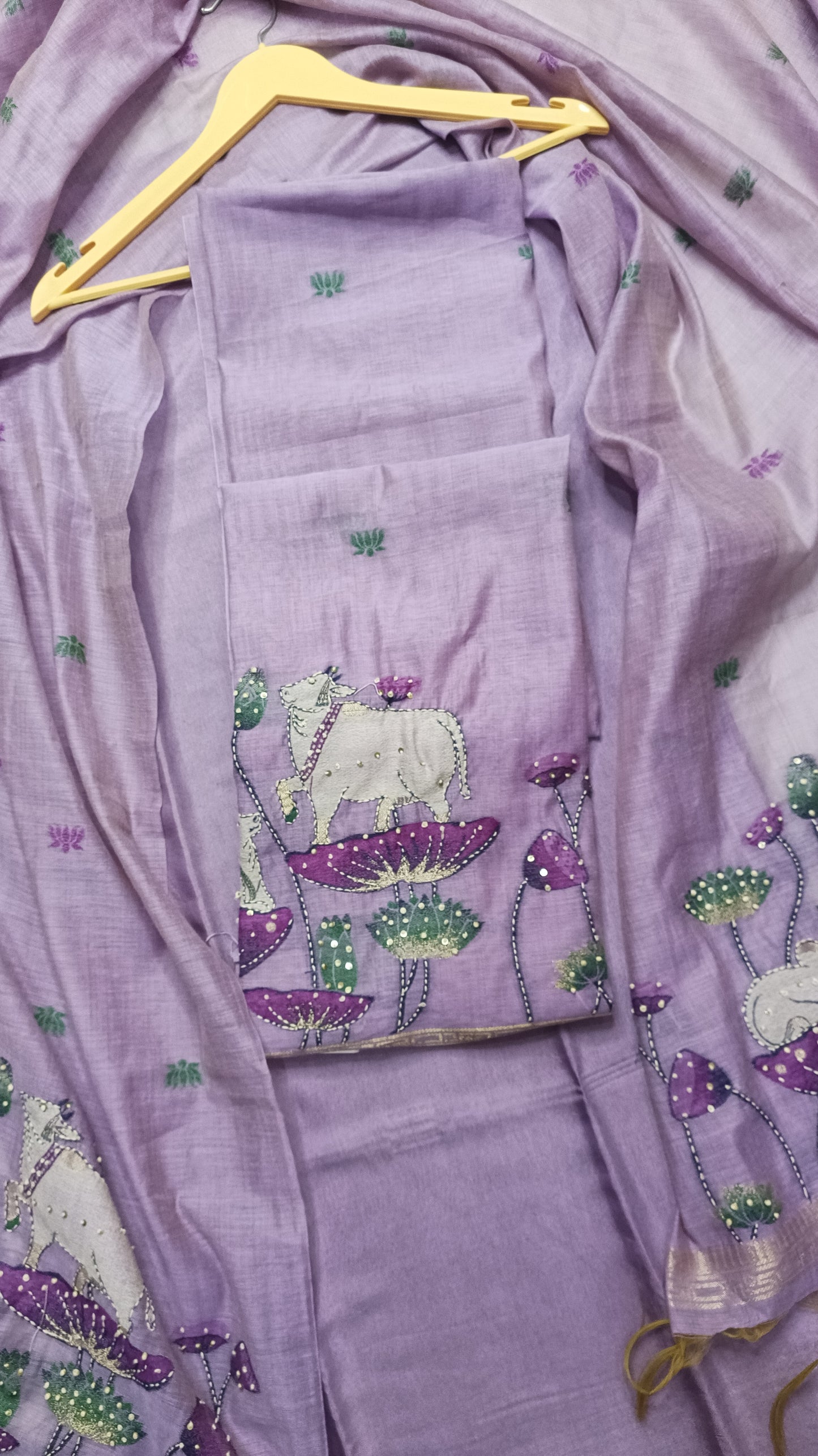 Lavender Jamdani suit