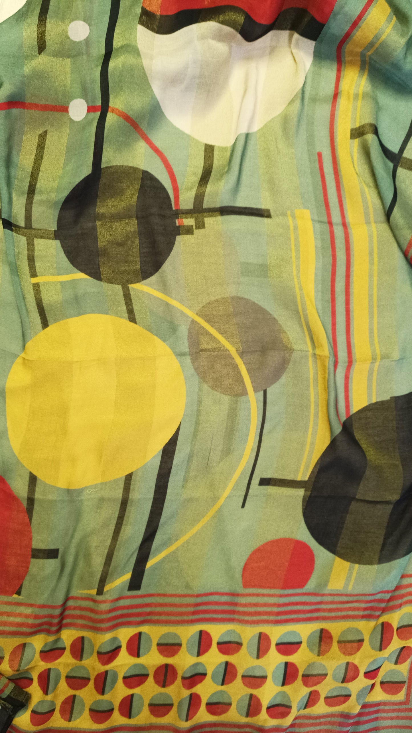 Beige Sea Green Muslin Suit