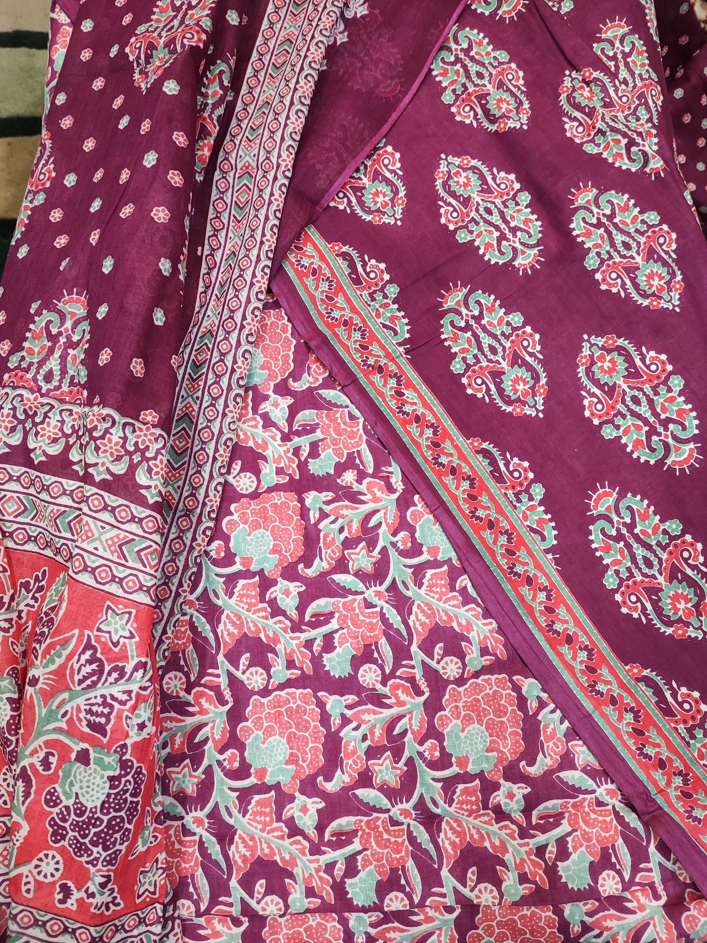 Purple Sanganeri Print