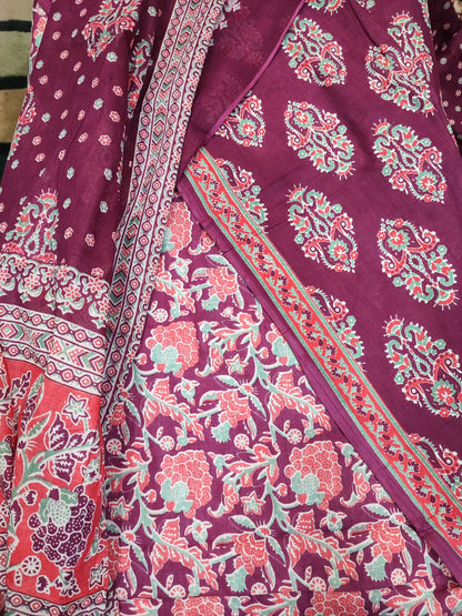 Purple Sanganeri Print