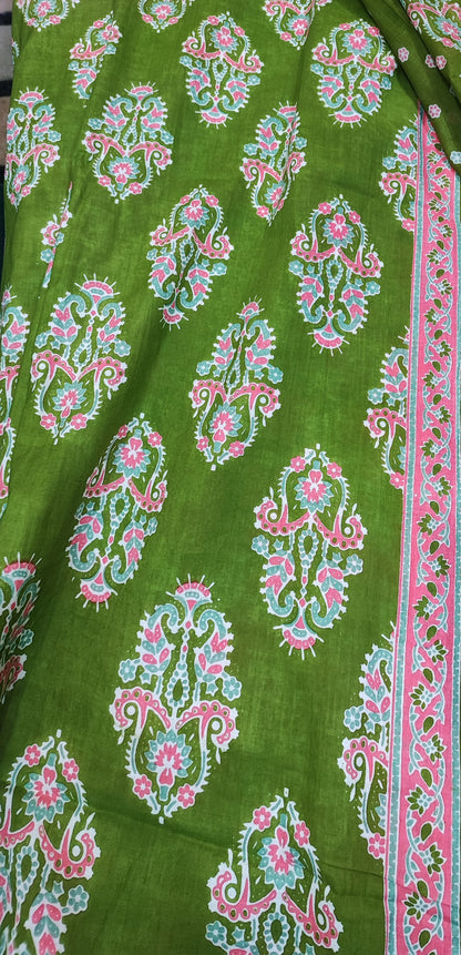 Green Sanganeri Print