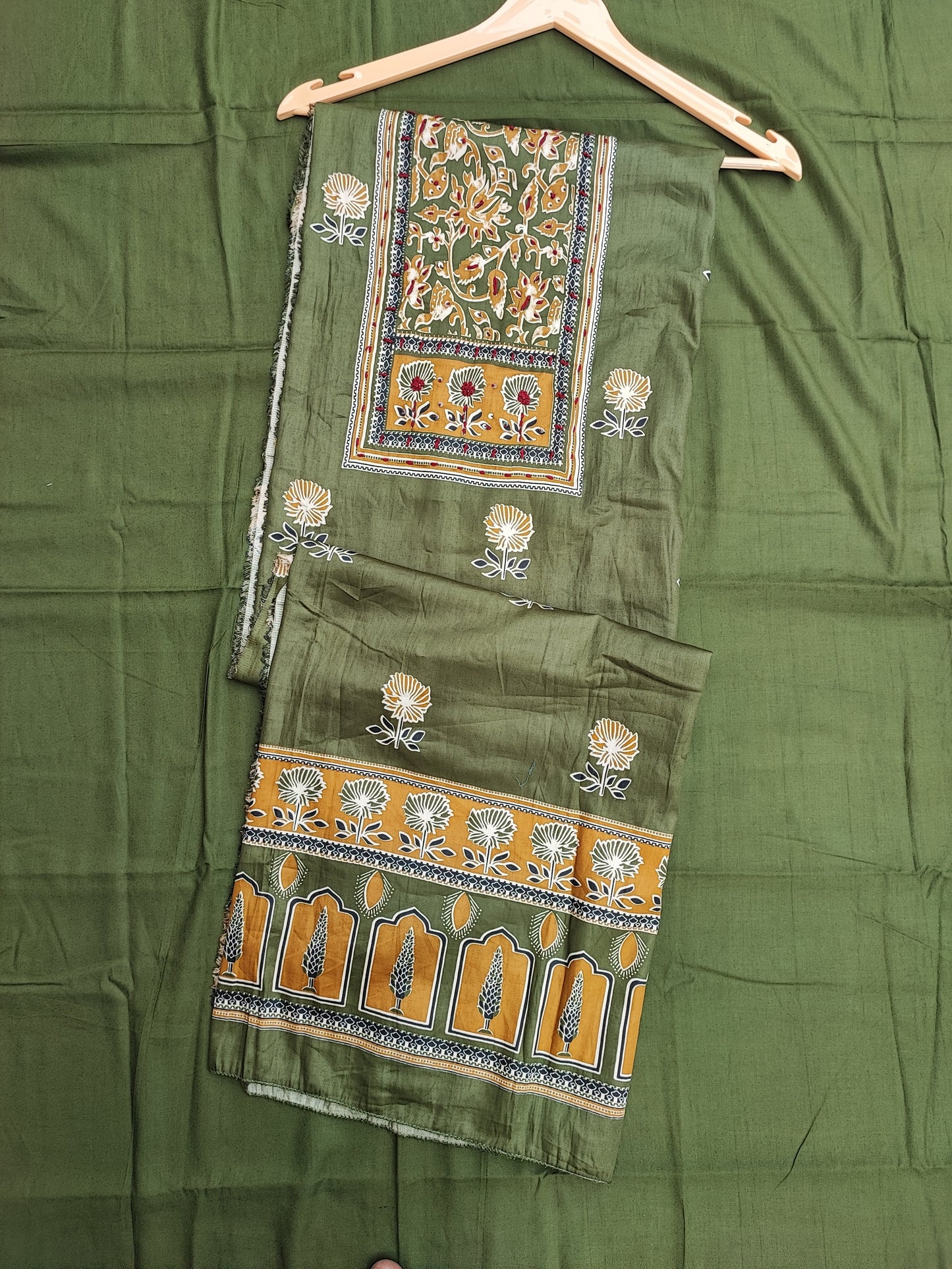 Green printed Suit