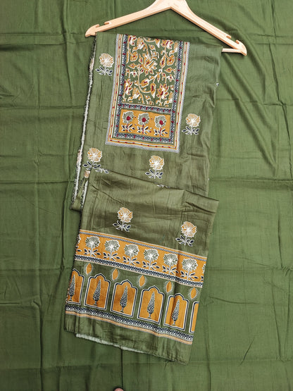 Green printed Suit