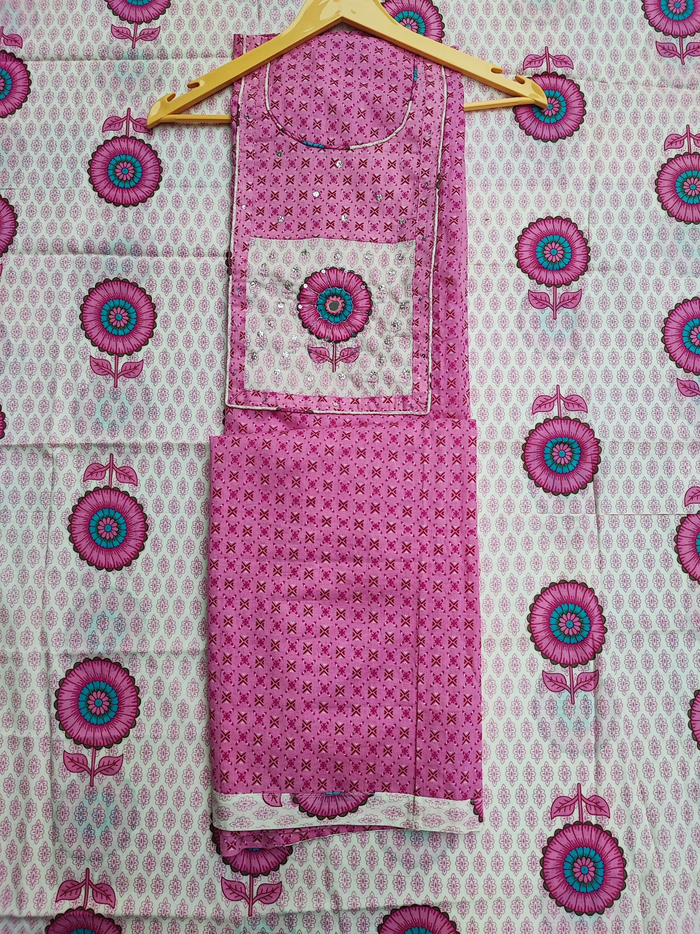 Pink Neck Work Suit