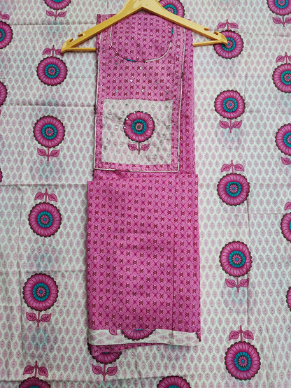 Pink Neck Work Suit