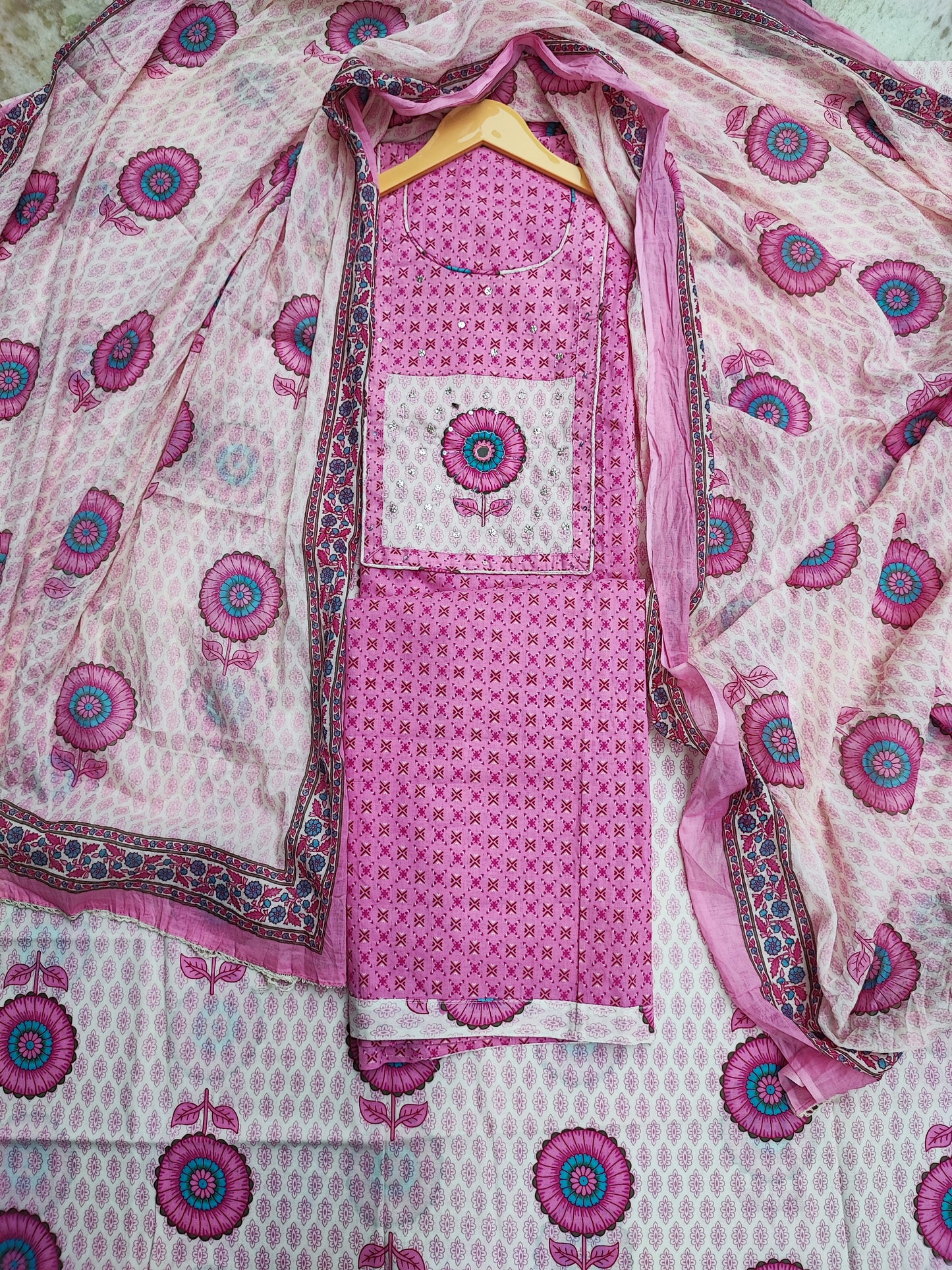 Pink Neck Work Suit