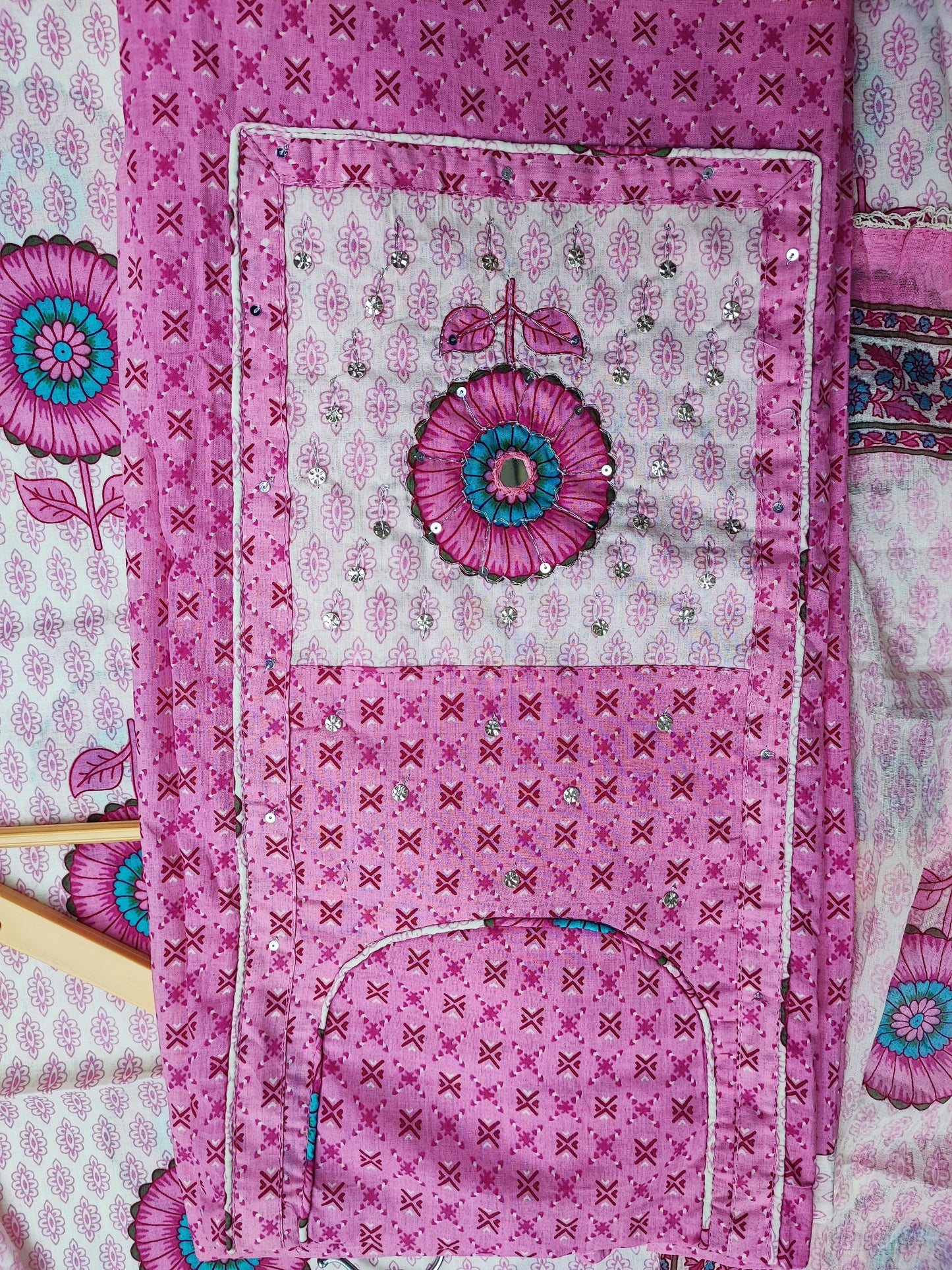 Pink Neck Work Suit